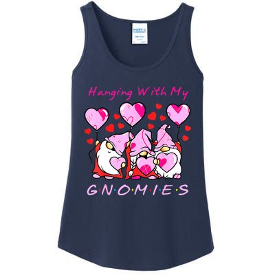 Hanging With My Gnomies Funny Gnome Friend Valentines Day Ladies Essential Tank