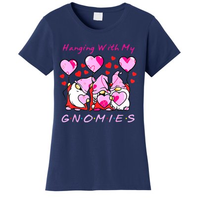 Hanging With My Gnomies Funny Gnome Friend Valentines Day Women's T-Shirt