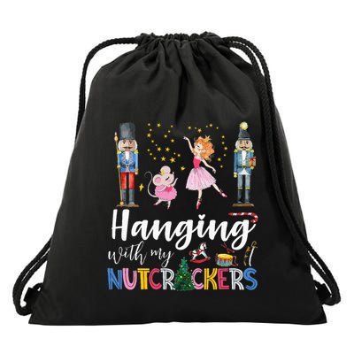 Hanging With My Nutcrackers Squad Christmas Ballet Dance Drawstring Bag