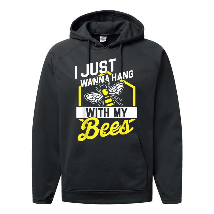 Hang With My Bees Beekeeper & Beekeeping Gift Performance Fleece Hoodie