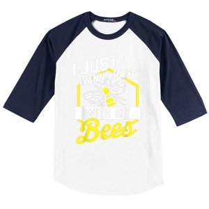 Hang With My Bees Beekeeper & Beekeeping Gift Baseball Sleeve Shirt