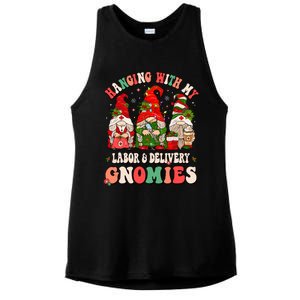 Hanging With My Labor & Delivery Gnomies Christmas L&D Nurse Ladies PosiCharge Tri-Blend Wicking Tank