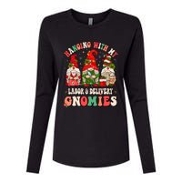 Hanging With My Labor & Delivery Gnomies Christmas L&D Nurse Womens Cotton Relaxed Long Sleeve T-Shirt