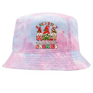 Hanging With My Labor & Delivery Gnomies Christmas L&D Nurse Tie-Dyed Bucket Hat