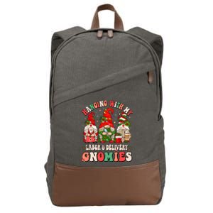 Hanging With My Labor & Delivery Gnomies Christmas L&D Nurse Cotton Canvas Backpack