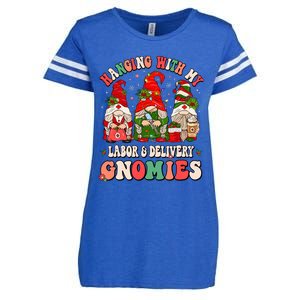 Hanging With My Labor & Delivery Gnomies Christmas L&D Nurse Enza Ladies Jersey Football T-Shirt