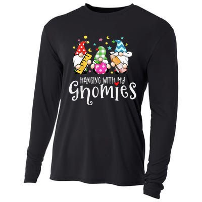 Hanging With My Gnomies Merry Christmas Teacher Gnomes Pjs Cooling Performance Long Sleeve Crew