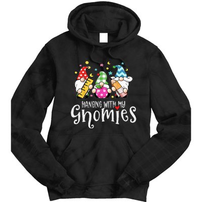 Hanging With My Gnomies Merry Christmas Teacher Gnomes Pjs Tie Dye Hoodie