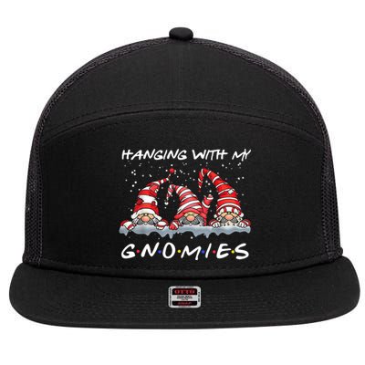 Hanging With My Gnomies Friends Christmas 7 Panel Mesh Trucker Snapback Hat