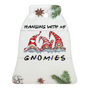 Hanging With My Gnomies Friends Christmas Ceramic Bell Ornament