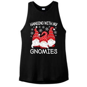 Hanging With My Gnomies Christmas Gnome Xmas Ladies PosiCharge Tri-Blend Wicking Tank