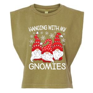 Hanging With My Gnomies Christmas Gnome Xmas Garment-Dyed Women's Muscle Tee