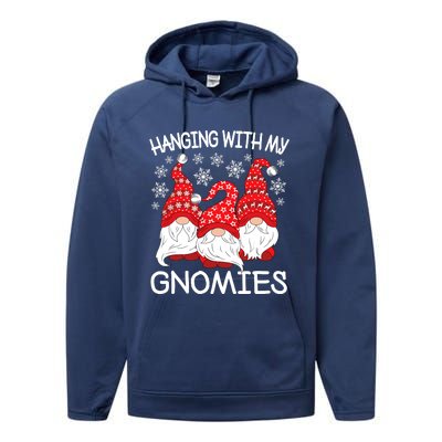 Hanging With My Gnomies Christmas Gnome Xmas Performance Fleece Hoodie