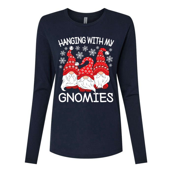 Hanging With My Gnomies Christmas Gnome Xmas Womens Cotton Relaxed Long Sleeve T-Shirt