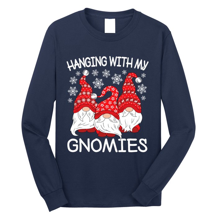 Hanging With My Gnomies Christmas Gnome Xmas Long Sleeve Shirt