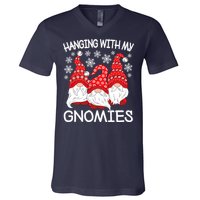 Hanging With My Gnomies Christmas Gnome Xmas V-Neck T-Shirt