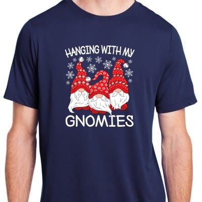 Hanging With My Gnomies Christmas Gnome Xmas Adult ChromaSoft Performance T-Shirt