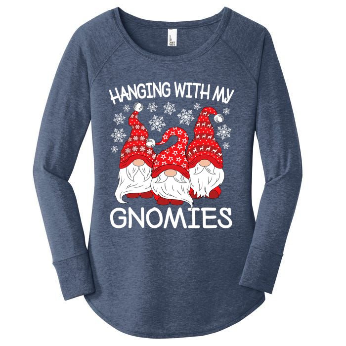 Hanging With My Gnomies Christmas Gnome Xmas Women's Perfect Tri Tunic Long Sleeve Shirt