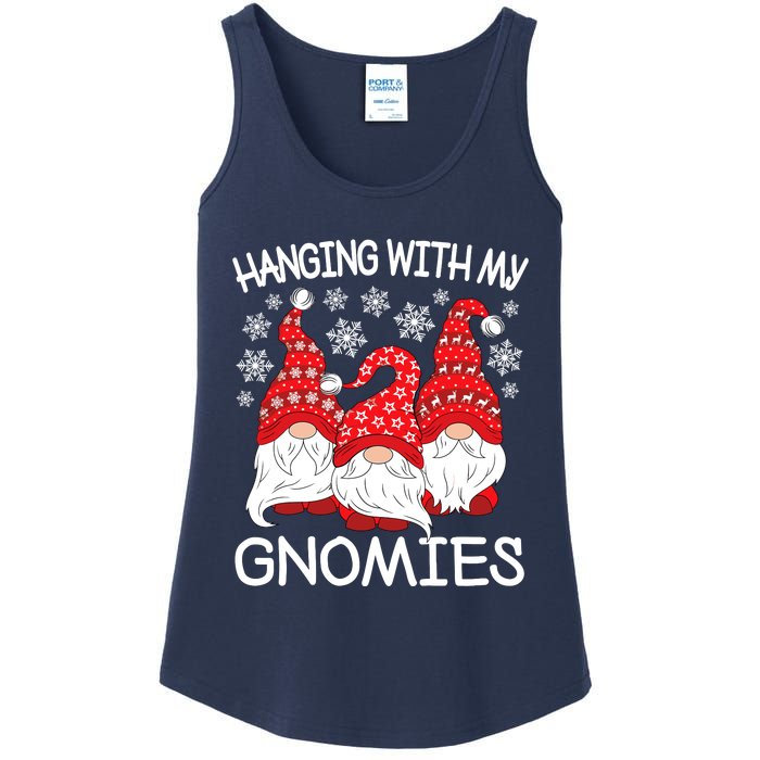 Hanging With My Gnomies Christmas Gnome Xmas Ladies Essential Tank