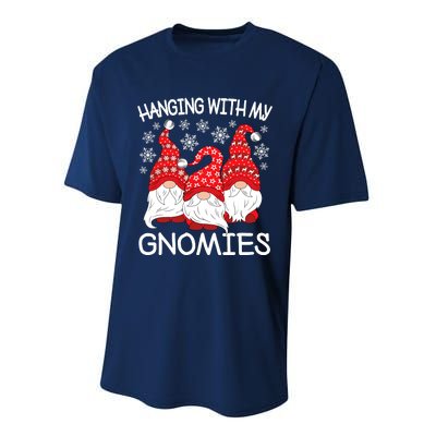 Hanging With My Gnomies Christmas Gnome Xmas Performance Sprint T-Shirt