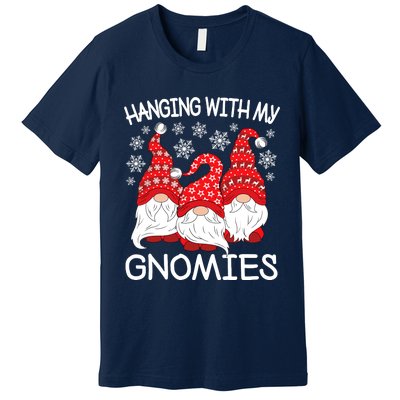 Hanging With My Gnomies Christmas Gnome Xmas Premium T-Shirt