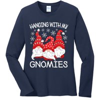 Hanging With My Gnomies Christmas Gnome Xmas Ladies Long Sleeve Shirt