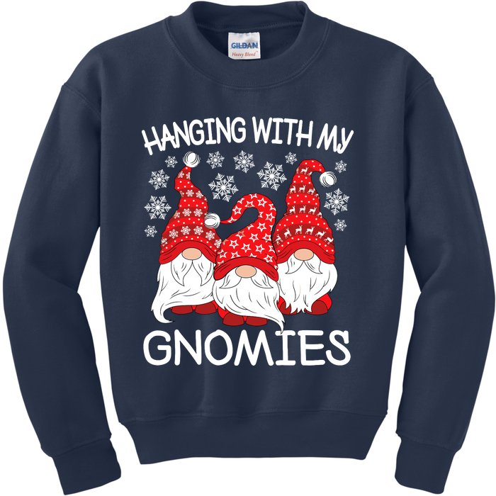 Hanging With My Gnomies Christmas Gnome Xmas Kids Sweatshirt