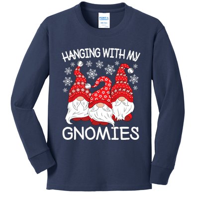 Hanging With My Gnomies Christmas Gnome Xmas Kids Long Sleeve Shirt