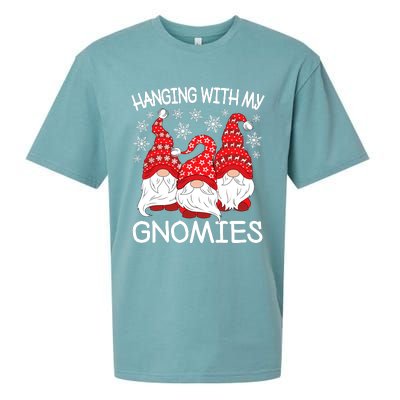 Hanging With My Gnomies Christmas Gnome Xmas Sueded Cloud Jersey T-Shirt