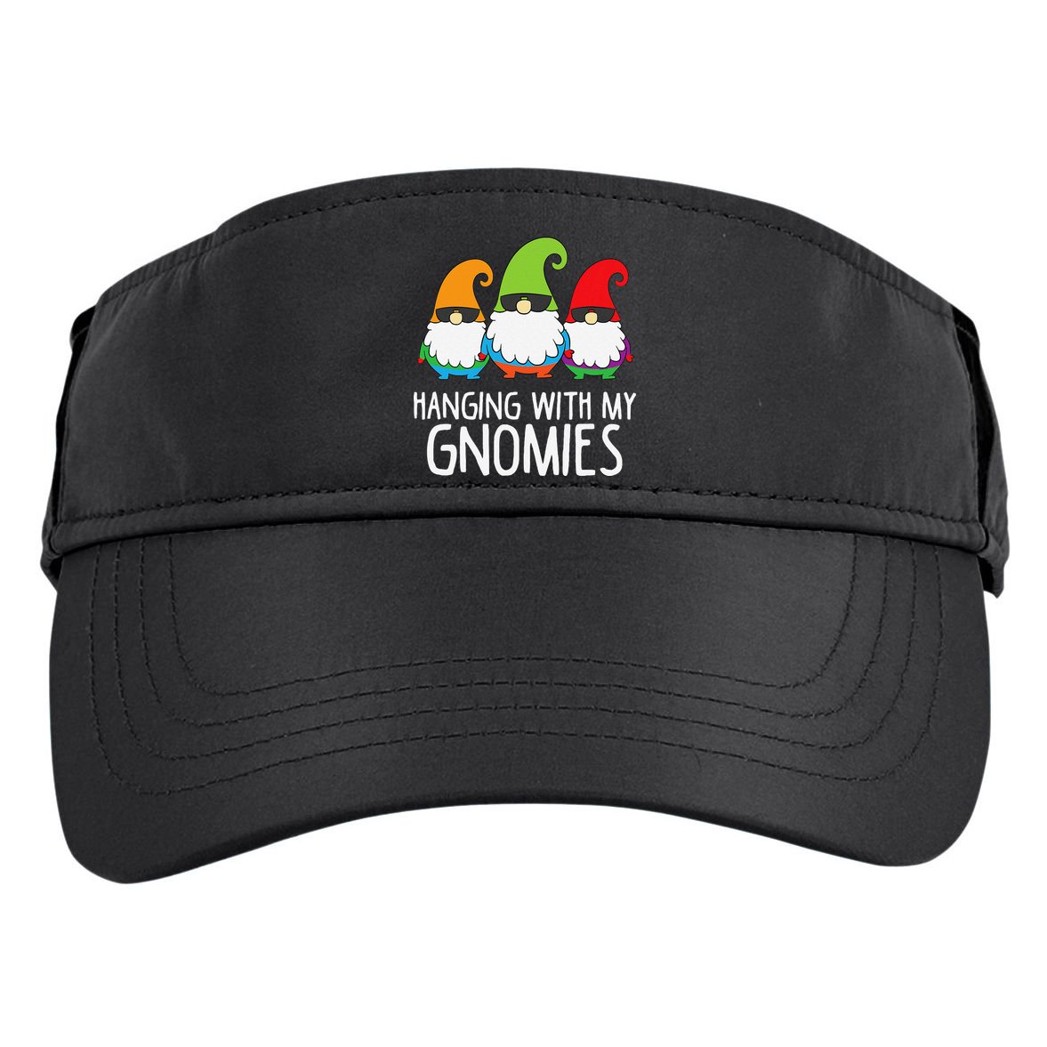 Hanging With My Gnomies Funny Garden Gnome Adult Drive Performance Visor
