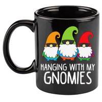Hanging With My Gnomies Funny Garden Gnome 11oz C Handle Ceramic Mug