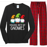 Hanging With My Gnomies Funny Garden Gnome Long Sleeve Pajama Set