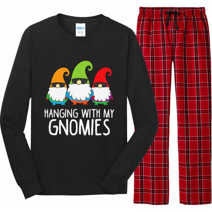 Hanging With My Gnomies Funny Garden Gnome Long Sleeve Pajama Set