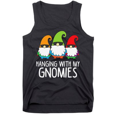 Hanging With My Gnomies Funny Garden Gnome Tank Top