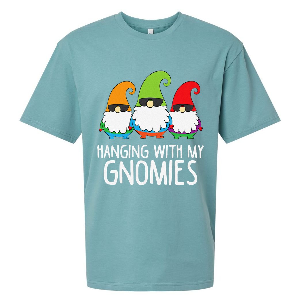 Hanging With My Gnomies Funny Garden Gnome Sueded Cloud Jersey T-Shirt