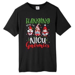 Hanging With My Nicu Gnomies Cute Xmas Lights Gnome Nurse Tall Fusion ChromaSoft Performance T-Shirt