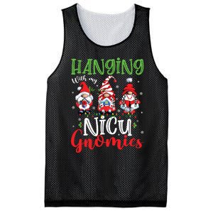 Hanging With My Nicu Gnomies Cute Xmas Lights Gnome Nurse Mesh Reversible Basketball Jersey Tank