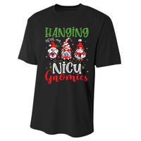 Hanging With My Nicu Gnomies Cute Xmas Lights Gnome Nurse Performance Sprint T-Shirt