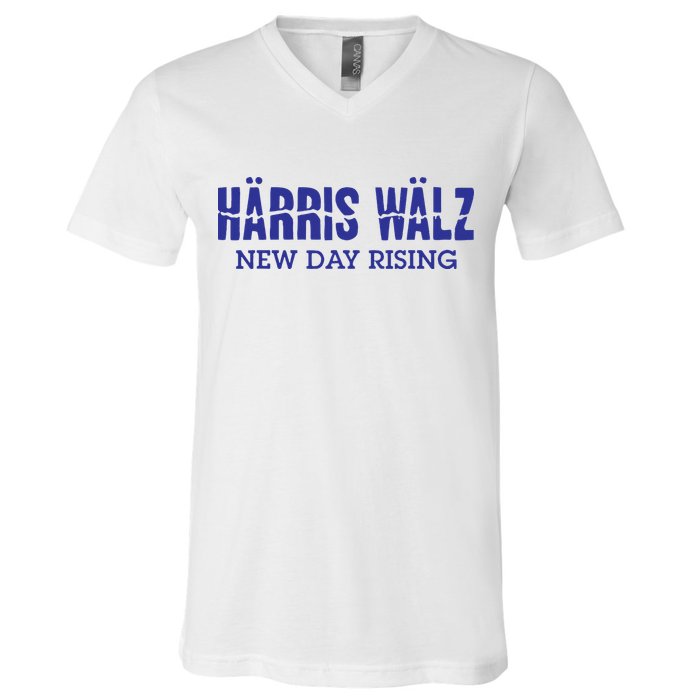 Harris Walz New Day Rising V-Neck T-Shirt