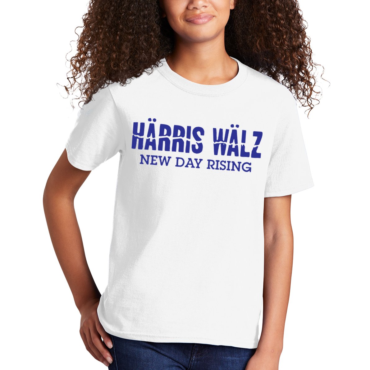 Harris Walz New Day Rising Kids T-Shirt