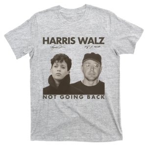 Harris Walz Not Going Back 80s Retro Photo 2024 Election T-Shirt