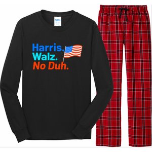 Harris Walz No Duh Kamala Harris Tim Walz Humor Long Sleeve Pajama Set