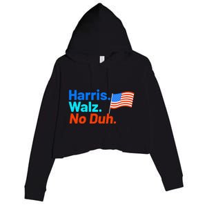 Harris Walz No Duh Kamala Harris Tim Walz Humor Crop Fleece Hoodie