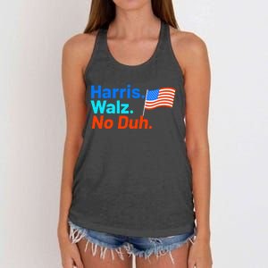 Harris Walz No Duh Kamala Harris Tim Walz Humor Women's Knotted Racerback Tank