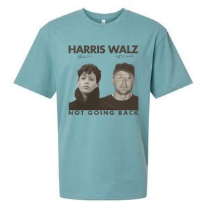 Harris Walz Not Going Back 80s Retro Photo 2024 Election Gift Sueded Cloud Jersey T-Shirt