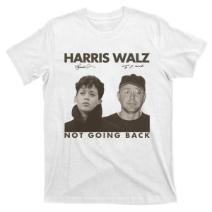 Harris Walz Not Going Back 80s Retro Photo 2024 Election T-Shirt