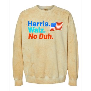 Harris Walz No Duh Colorblast Crewneck Sweatshirt