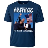 He Will Never Stop Fighting To Save America Donald Trump Performance Shirt