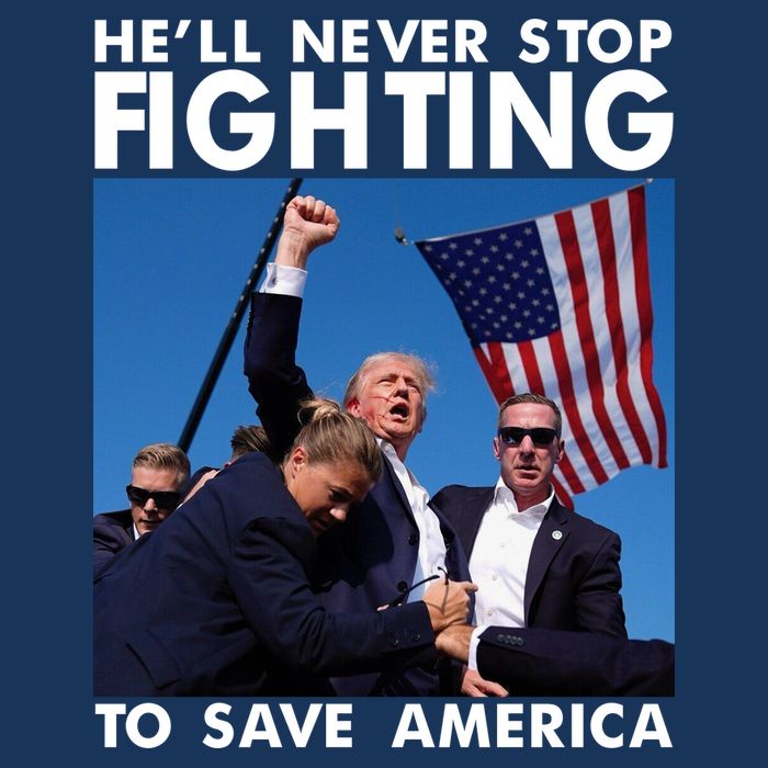 He Will Never Stop Fighting To Save America Donald Trump Flatbill Hat