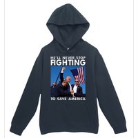 He Will Never Stop Fighting To Save America Donald Trump Urban Pullover Hoodie